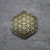 5 Flower of Life Charms Pendants 35 mm, Antique Brass