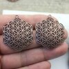 5 Flower of Life Charms Pendants 35 mm, Antique Copper