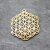 5 Flower of Life Charms Pendants 35 mm, Matte Gold