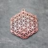 5 Flower of Life Charms Pendants 35 mm, Rose Gold