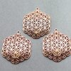 5 Flower of Life Charms Pendants 35 mm, Rose Gold