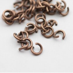 100 Brass open Jump Rings 5*1 mm, Antique Copper