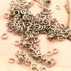 100 Brass open Jump Rings 5*1 mm, Antique Copper