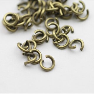 100 Brass open Jump Rings 5*1 mm, Antique Brass