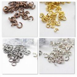 100 Brass open Jump Rings 5*1 mm, Gold