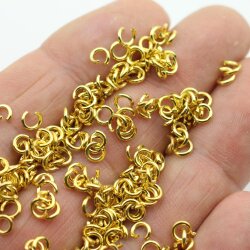 100 Brass open Jump Rings 5*1 mm, Gold