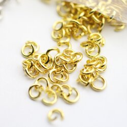 100 Brass open Jump Rings 5*1 mm, Gold