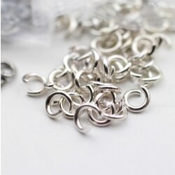 100 Brass open Jump Rings 5*1 mm, Silber