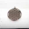 5 Flower of Life Charms Pendants 33 mm Antique Copper