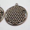 5 Flower of Life Charms Pendants 33 mm Antique Copper