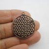 5 Flower of Life Charms Pendants 33 mm Antique Copper