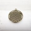 5 Flower of Life Charms Pendants 33 mm Antique Brass