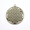 5 Flower of Life Charms Pendants 33 mm Antique Brass