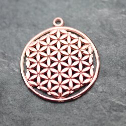 5 Flower of Life Charms Pendants 33 mm Rose Gold