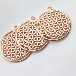 5 Flower of Life Charms Pendants 33 mm Rose Gold