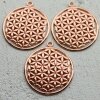 5 Flower of Life Charms Pendants 33 mm Rose Gold