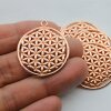 5 Flower of Life Charms Pendants 33 mm Rose Gold