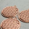 5 Flower of Life Charms Pendants 33 mm Rose Gold