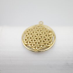 5 Flower of Life Charms Pendants 33 mm Gold