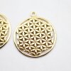 5 Flower of Life Charms Pendants 33 mm Gold