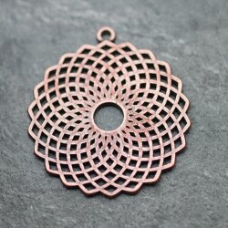 5 Torus Yantra Round Pendants 39 mm. antique copper