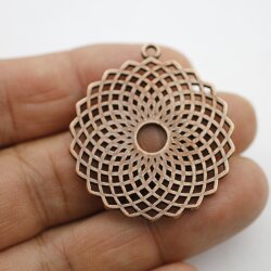 5 Torus Yantra Round Pendants 39 mm. antique copper