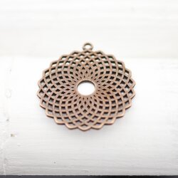 5 Torus Yantra Round Pendants 39 mm. antique copper