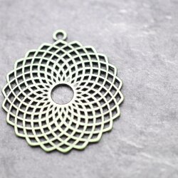 5 Torus Yantra Round Pendants 39 mm. altmessing