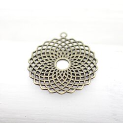 5 Torus Yantra Round Pendants 39 mm. altmessing