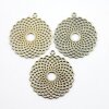 5 Torus Yantra Round Pendants 39 mm. altmessing