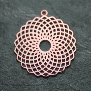 5 Torus Yantra Round Pendants 39 mm. Rose Gold