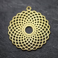 5 Anhänger Shri Yantra 39 mm, Gold