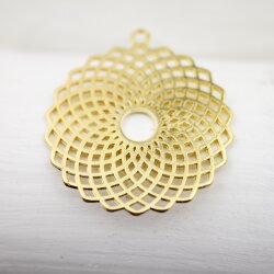 5 Anhänger Shri Yantra 39 mm, Gold