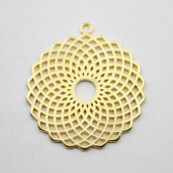 5 Torus Yantra Round Pendants 39 mm. Gold