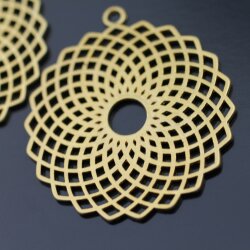 5 Torus Yantra Round Pendants 39 mm. Gold