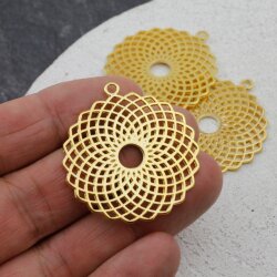 5 Torus Yantra Round Pendants 39 mm. Gold