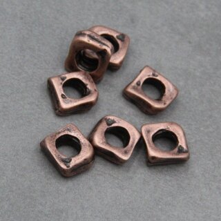 10 Metallperlen 10x10 mm (Ø 5 mm) altkupfer