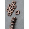 10 Irregular Metal Beads 10x10 mm (Ø 5 mm) Antique Copper