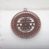 5 Sri Yantra Pendants 36 mm, antique silver