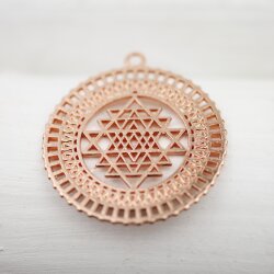 5 Anhänger Shri Yantra 36 mm, Rose Gold