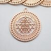 5 Anhänger Shri Yantra 36 mm, Rose Gold