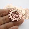 5 Sri Yantra Pendants 36 mm, Rose Gold