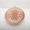 5 Sri Yantra Pendants 36 mm, Rose Gold