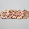 5 Sri Yantra Pendants 36 mm, Rose Gold