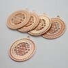 5 Sri Yantra Pendants 36 mm, Rose Gold