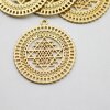 5 Anhänger Shri Yantra 36 mm, Matt Gold