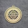 5 Sri Yantra Pendants 36 mm, Matte Gold