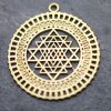 5 Anhänger Shri Yantra 36 mm, Matt Gold