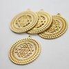 5 Sri Yantra Pendants 36 mm, Matte Gold