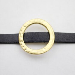 1 Large Circle Slider Beads, Matte Gold